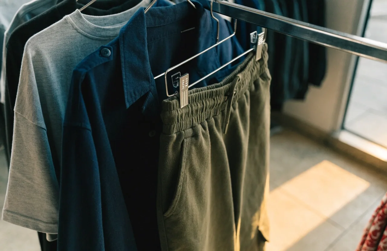 Jogger Cargo Urbano Verde Oliva doblado sobre una silla